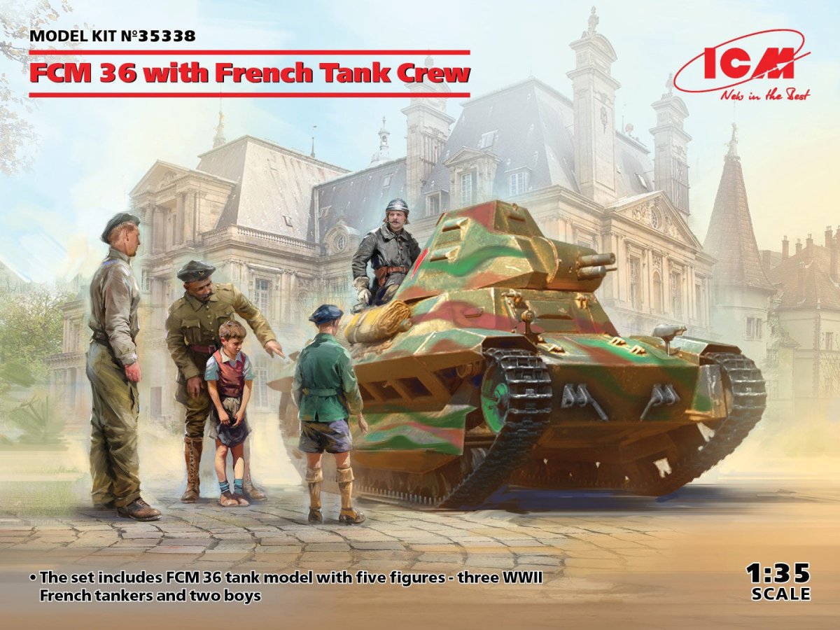 ICM 1:35 FCM 36 with French Tank Crew 5 Figures - ICM35338