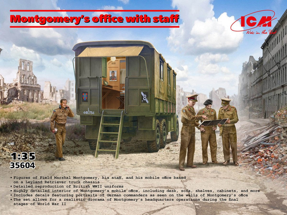 ICM 1:35 Montgomery's Mobile Office with Staff (4 Figures) - ICM35604