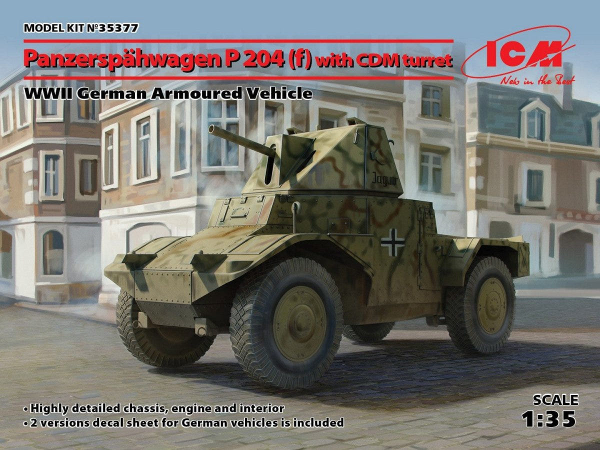 ICM 1:35 Panzerspähwagen P 204 (f) with CDM Turret WWII German Armoured Vehicle - ICM35377