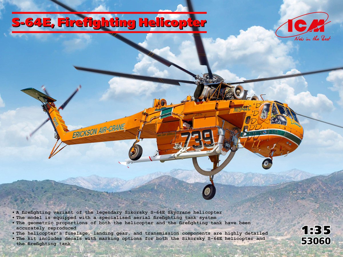ICM 1:35 Sikorsky S-64E Skycrane Firefighting Helicopter - ICM53060