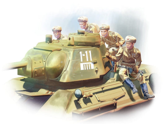 ICM 1:35 T-34-76 with 4 Soviet Tank Rider Figures - ICM35368
