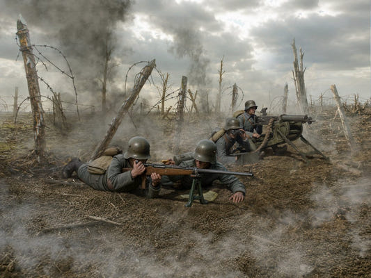 ICM 1:35 ‘Tankabwehr 1918’ German WWI Soldiers (4 Figures) - ICM35724