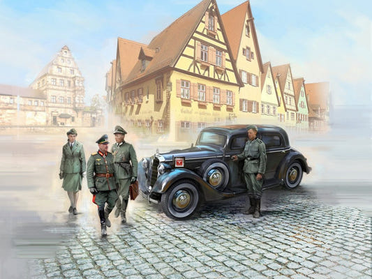 ICM 1:35 Typ 320 (W142) Saloon with German Staff Personnel 4 Figures - ICM35539