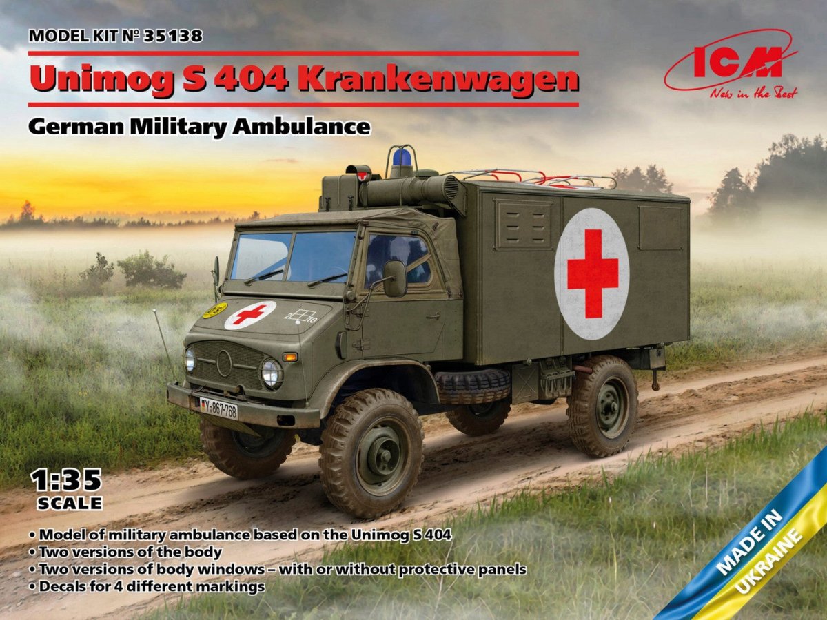 ICM 1:35 Unimog S 404 German Military Ambulance - ICM35138