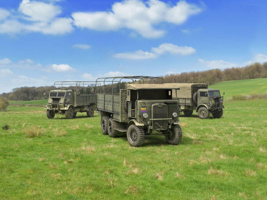 ICM 1:35 WWII British Trucks Model W.O.T. 6 / Model W.O.T. 8 / Leyland Retriever General Service (Set of 3) - ICMDS3511