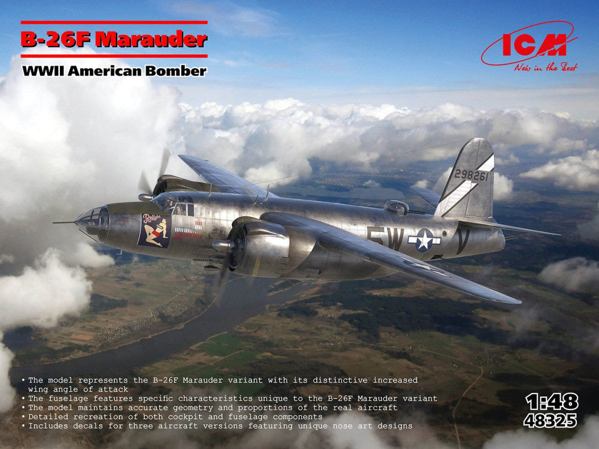 ICM 1:48 B-26F Marauder WWII American Bomber - ICM48325