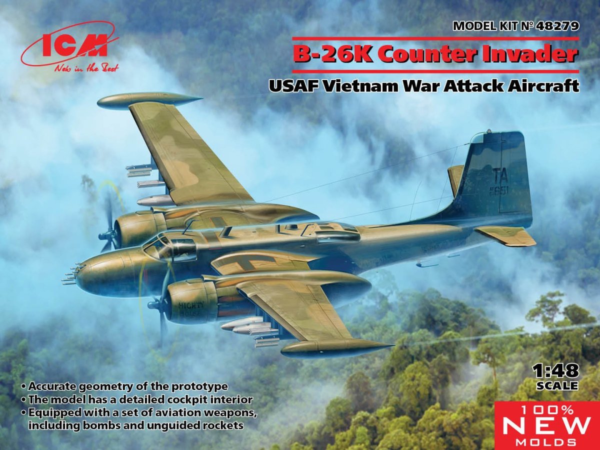 ICM 1/48 B-26K Counter Invader USAF Vietnam War Attack Aircraft – image 2