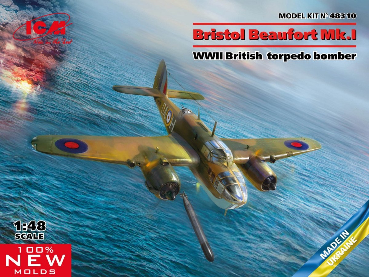 ICM 1/48 Bristol Beaufort Mk.I WWII British Torpedo-Bomber – image 2