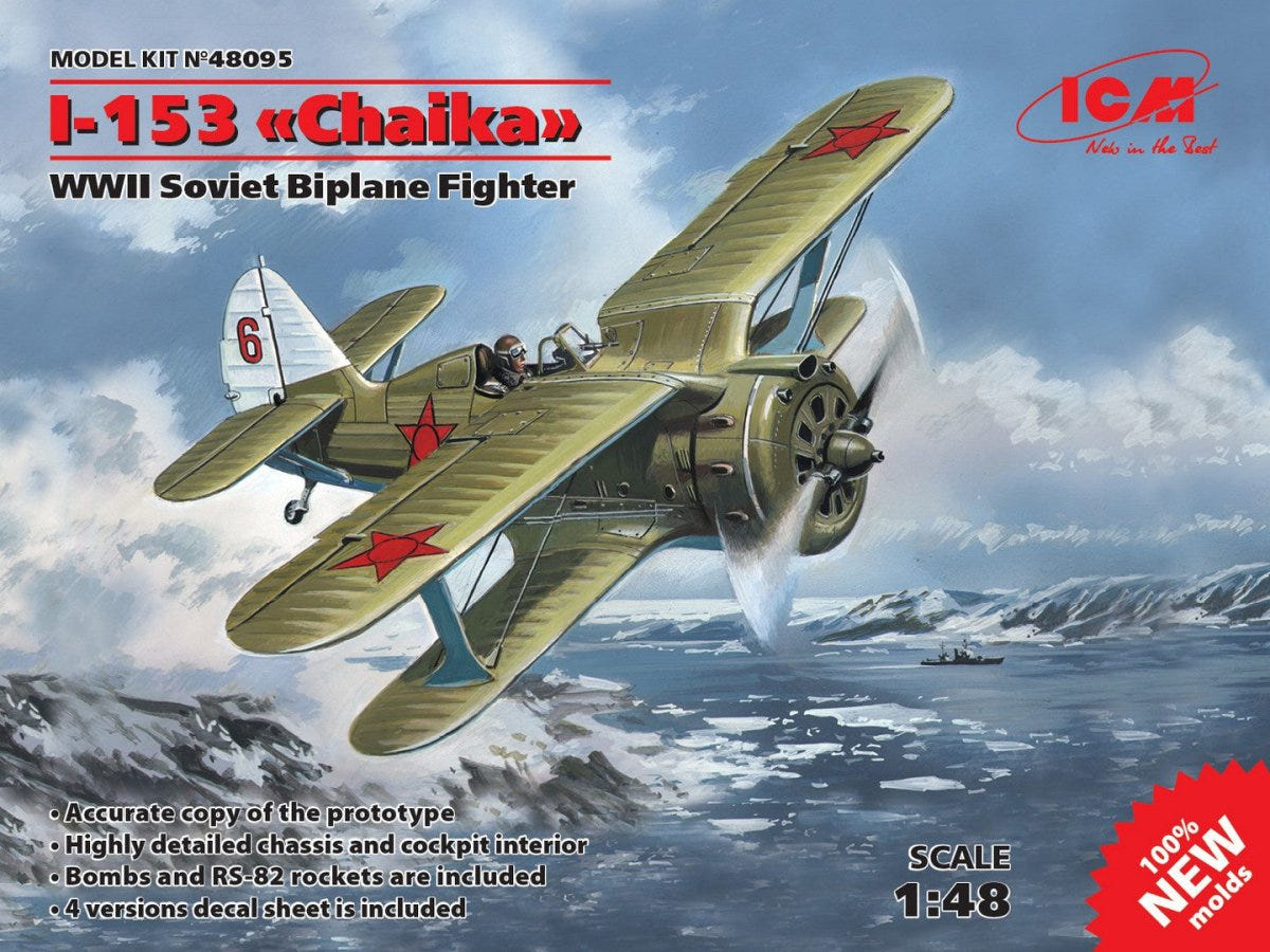 ICM 1:48 I-153 "Chaika" WWII Soviet Biplane Fighter - ICM48095