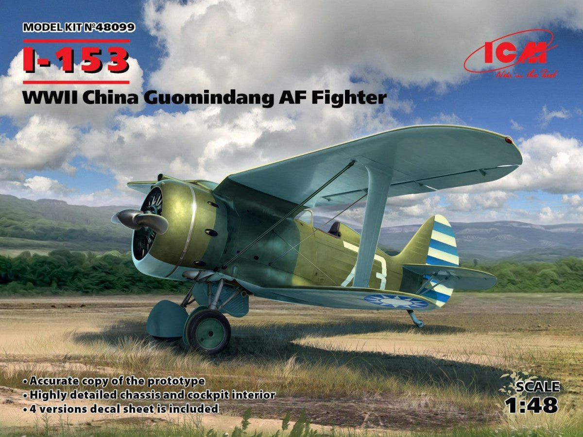 ICM 1:48 I-153 WWII China Guomindang AF Fighter Plane - ICM48099