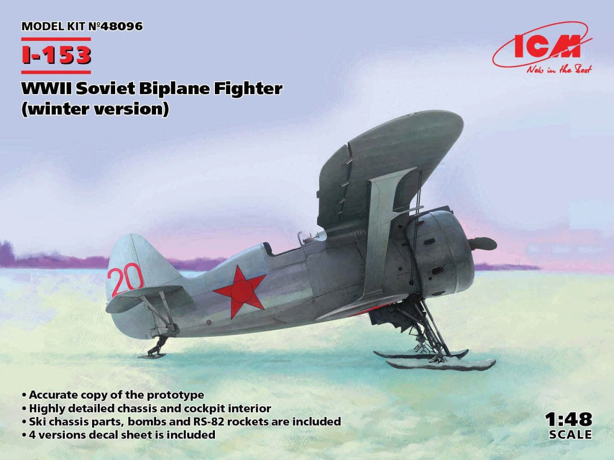 ICM 1/48 I-153 WWII Soviet Biplane Fighter (Winter Version) – image 2