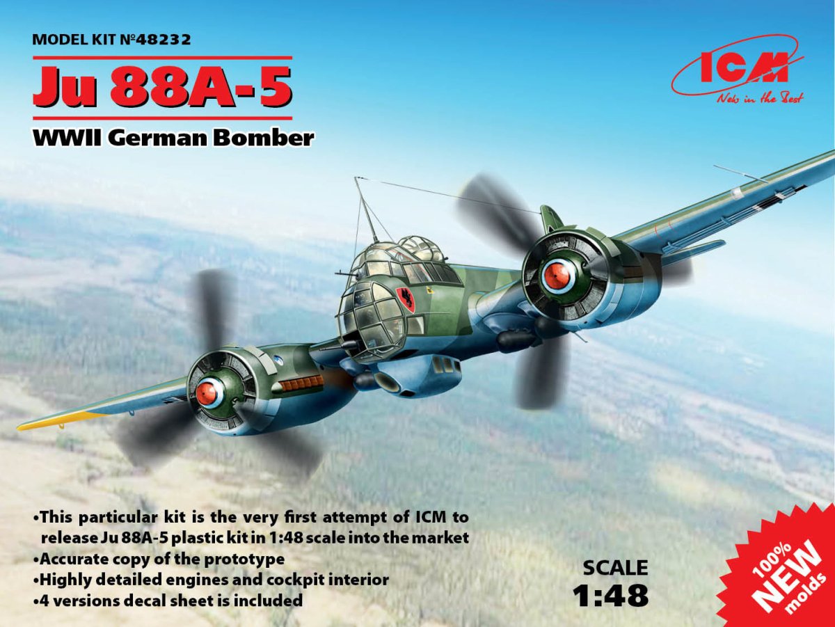 ICM 1:48 Ju 88A-5 WWII German Bomber - ICM48232