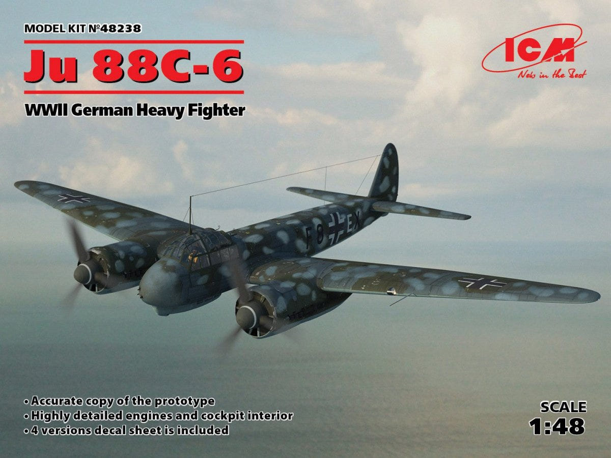 ICM 1:48 Ju 88С-6 WWII German Heavy Fighter Plane - ICM48238