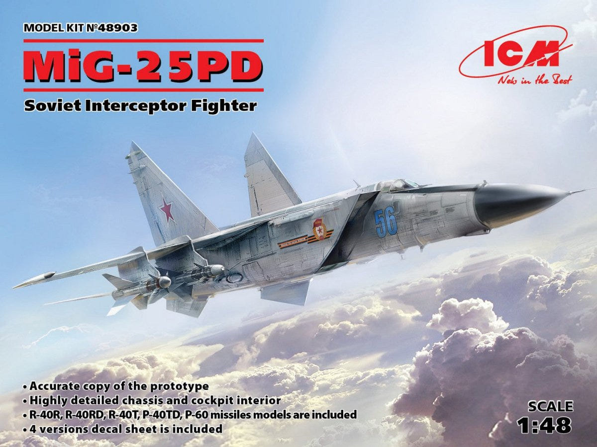 ICM 1:48 MiG-25 PD Soviet Interceptor Fighter Plane - ICM48903