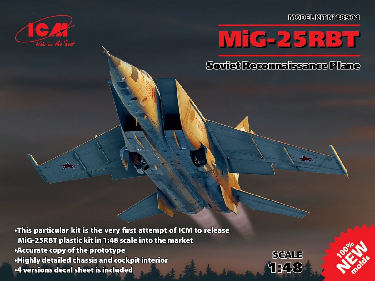 ICM 1:48 MiG-25 RBT Soviet Reconnaissance Plane - ICM48901