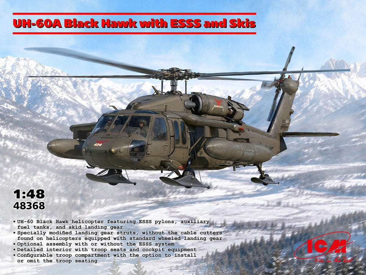 ICM 1:48 UH-60A Black Hawk with ESSS & Skis - ICM48368