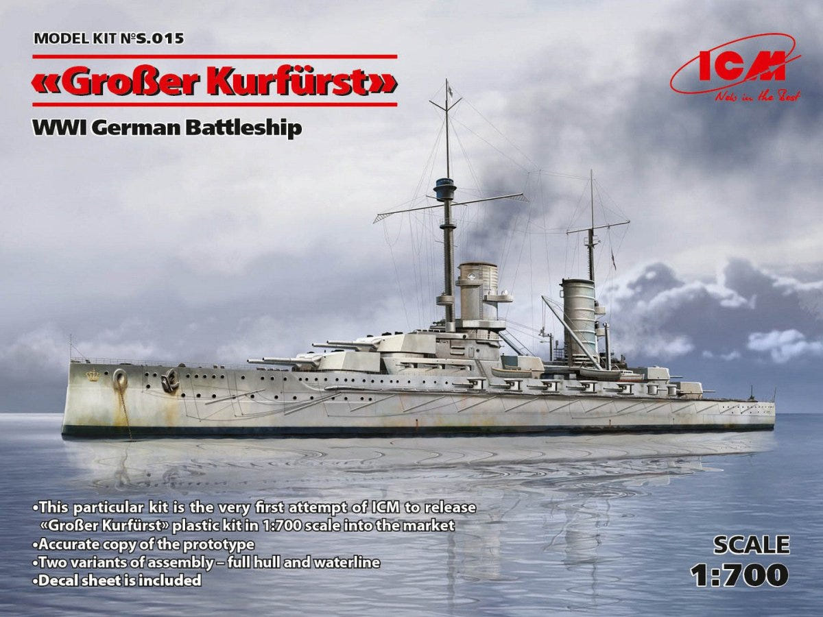 ICM 1:700 Groβer Kurfürst' WWI German Battleship - ICMS015