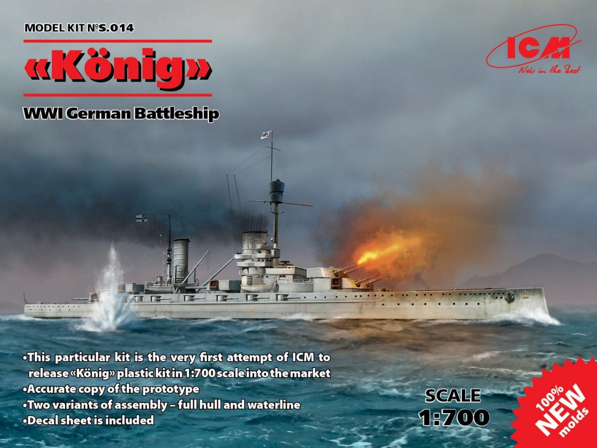 ICM 1:700 König' WWI German Battleship - ICMS014