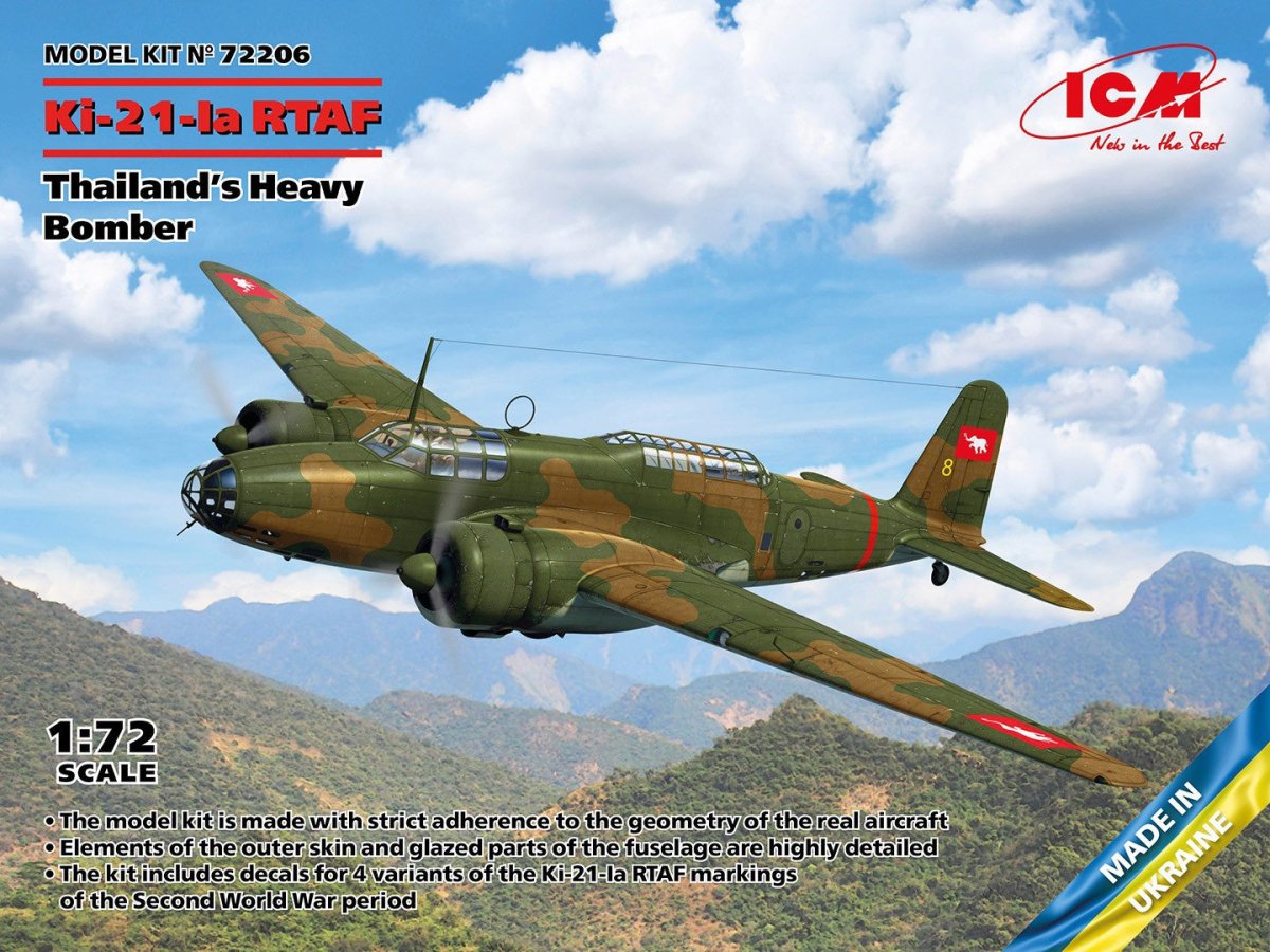 ICM 1:72 Ki-21-Ia RTAF Thailand's Heavy Bomber - ICM72206