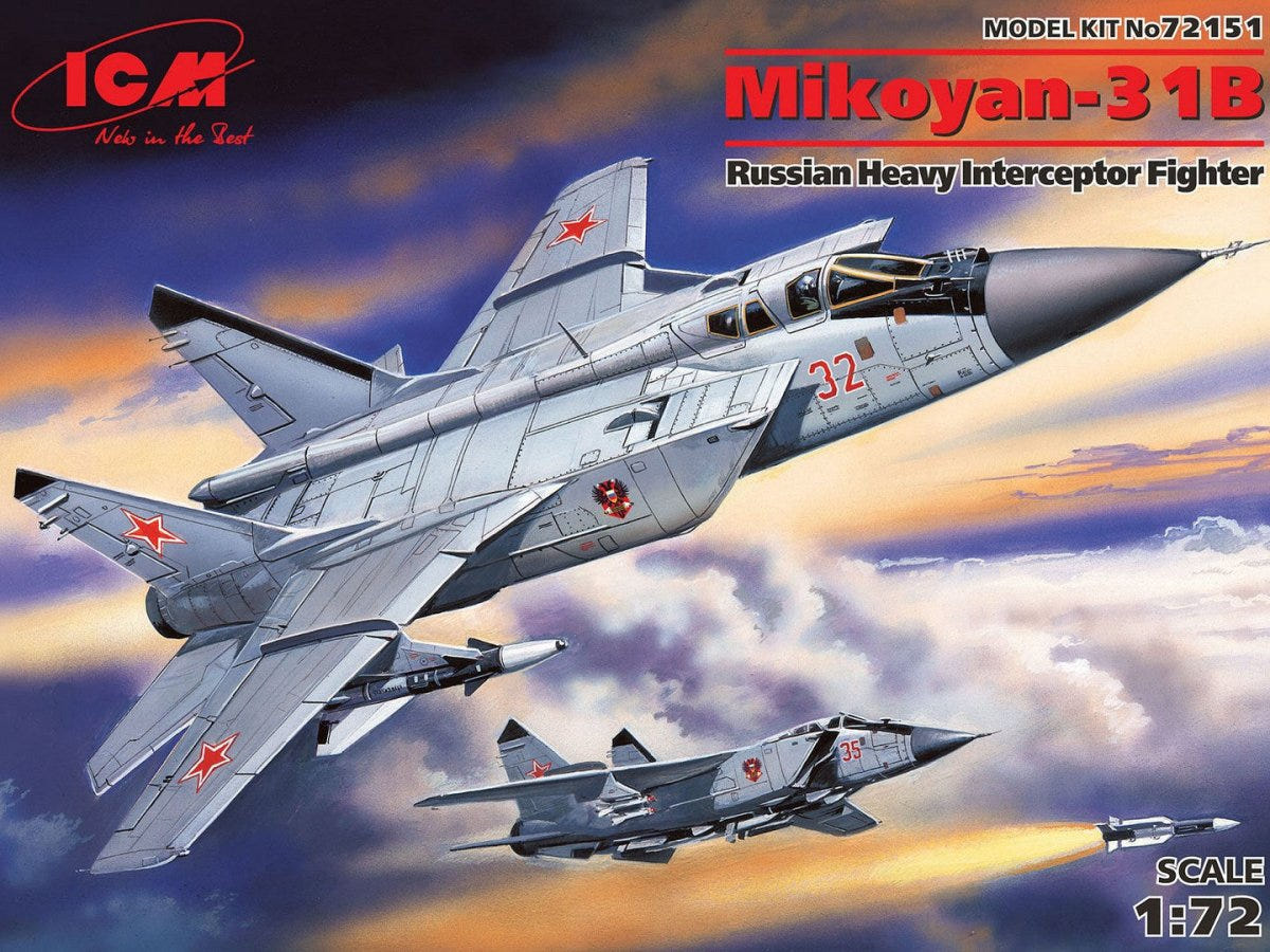 ICM 1:72 Mikoyan-31B Russian Heavy Interceptor Fighter Plane - ICM72151