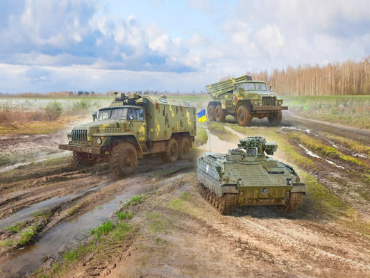 ICM 1:72 Military Vehicles of the Armed Forces of Ukraine (Set of 3) - ICMDS7205