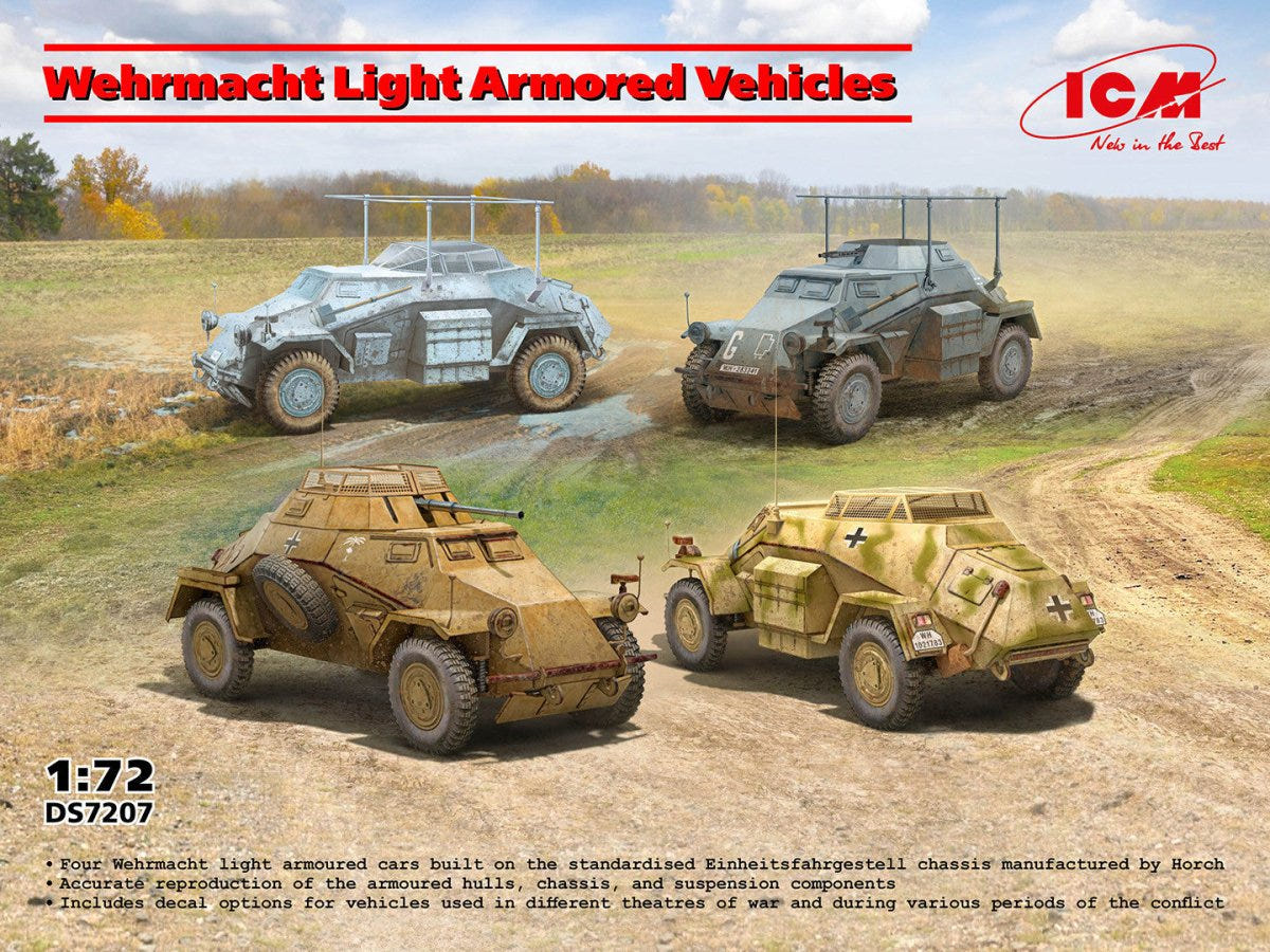 ICM 1:72 Wehrmacht Light Armoured Vehicles Set - ICMDS7207