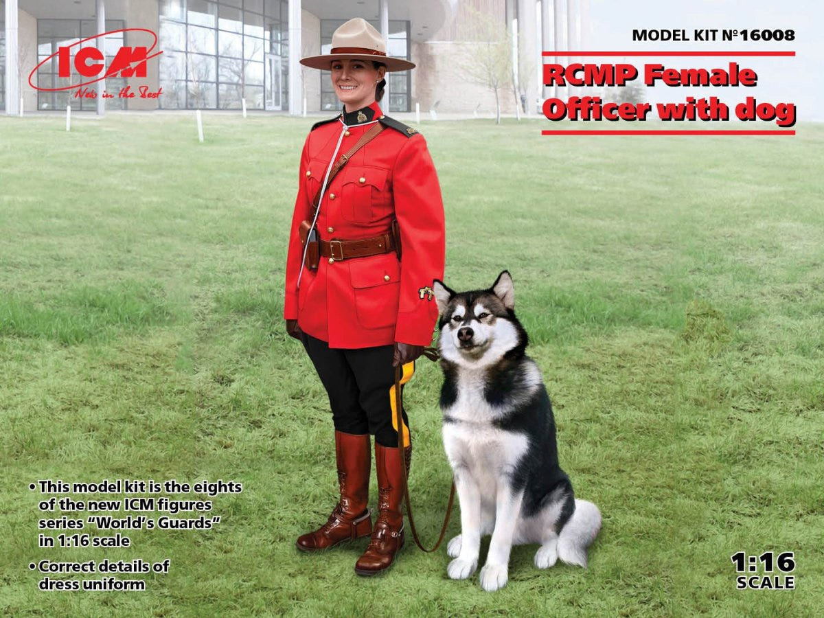 ICM RCMP Female Officer with Dog 1:16 Figures - ICM16008