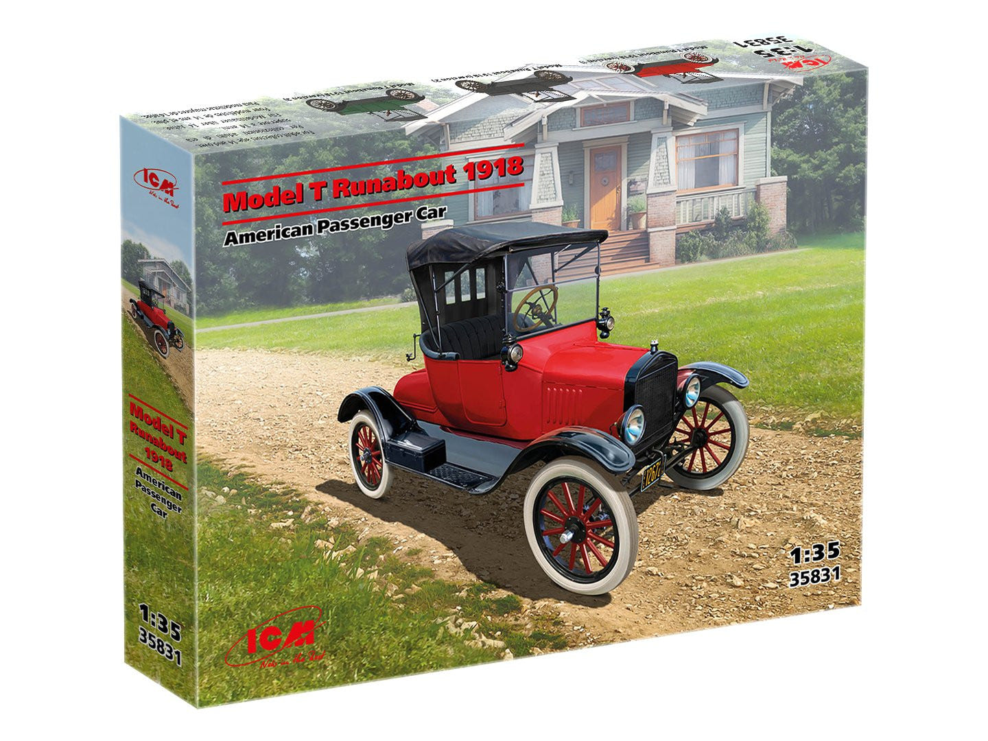 ICM 1:35 Ford Model T Runabout 1918 American Passenger Car - ICM35831