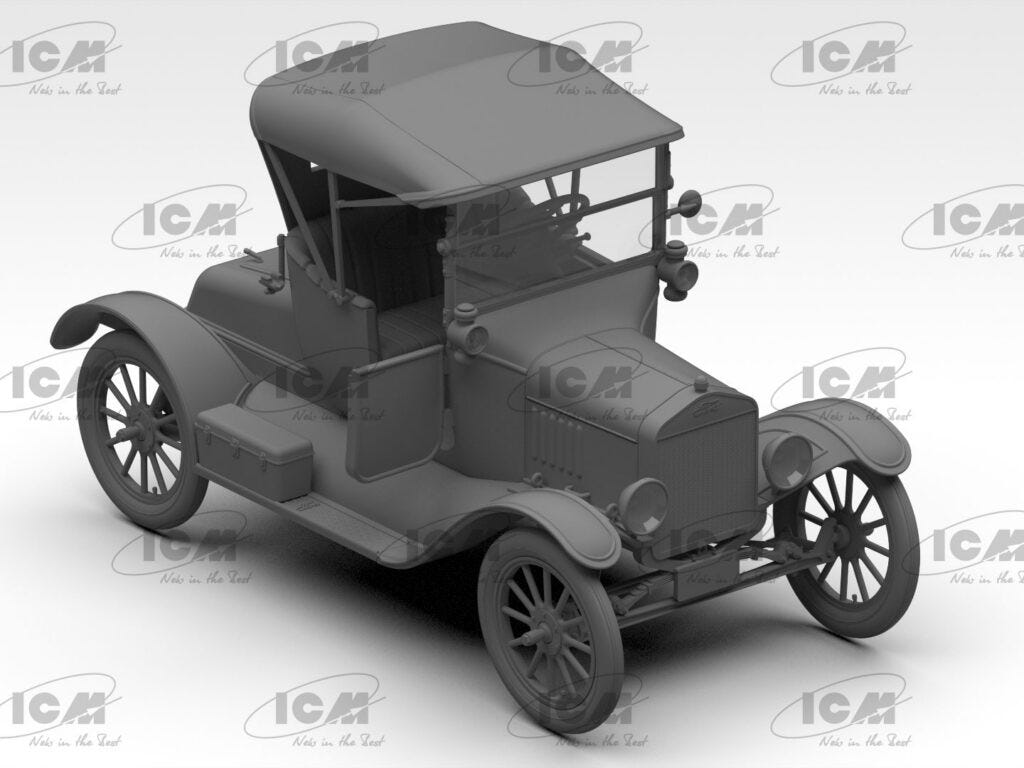 ICM 1:35 Ford Model T Runabout 1918 American Passenger Car - ICM35831