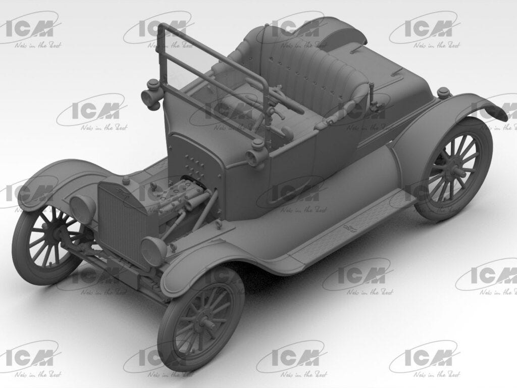 ICM 1:35 Ford Model T Runabout 1918 American Passenger Car - ICM35831