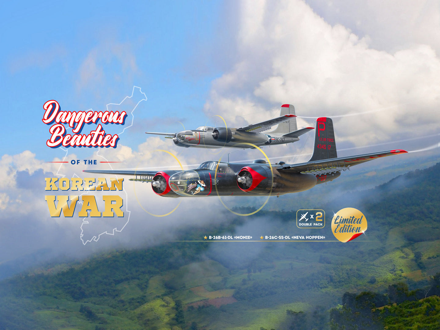 ICM 1:48 ‘Dangerous Beauties of the Korean War’ Set of 2 B-26 Invaders - ICM48277