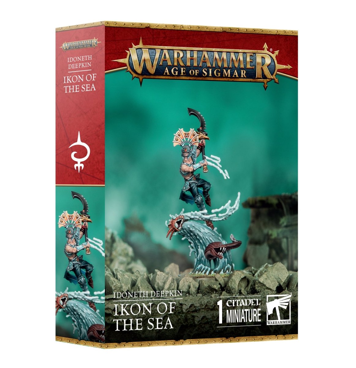 Warhammer Age of Sigmar Idoneth Deepkin Ikon of the Sea Citadel miniature box, front view