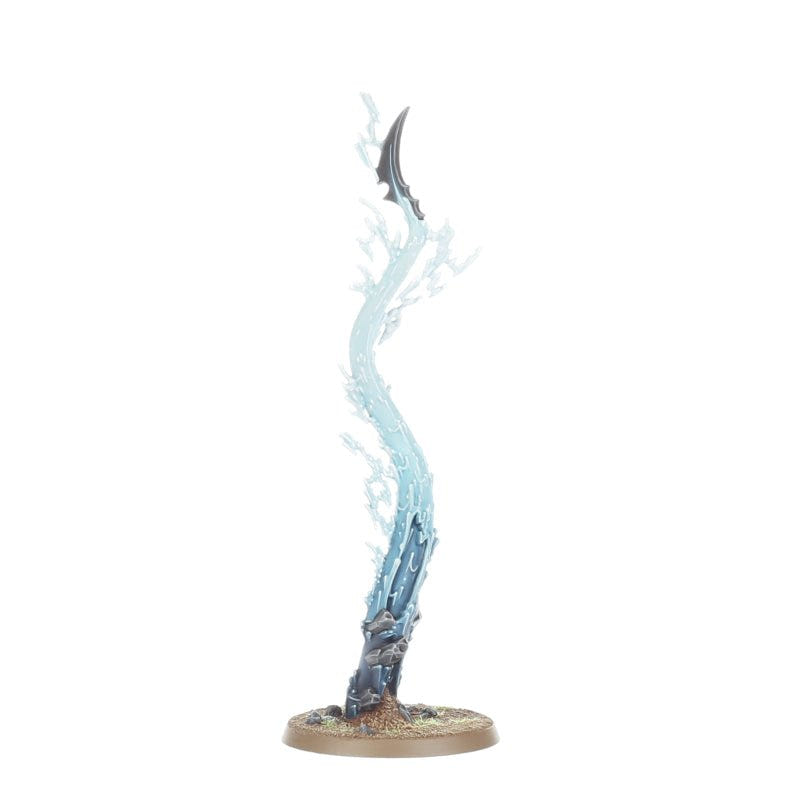 Second painted Idoneth Deepkin spectral blade manifestation on a round base, side view
