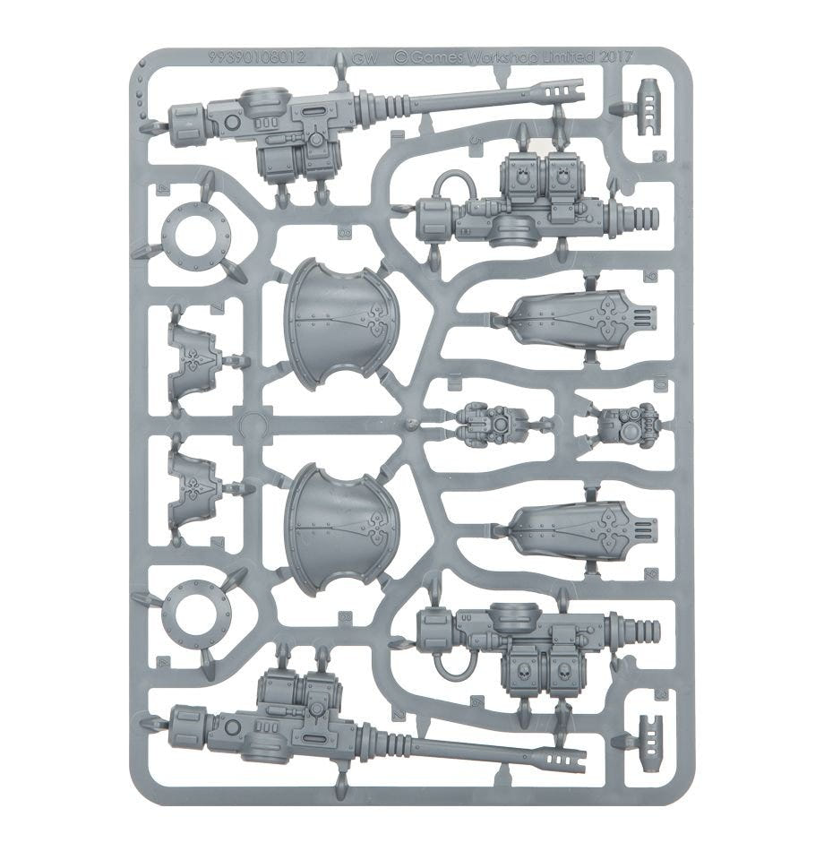 Imperial Knights Knight Armigers unpainted plastic sprue, frame 1 of 3