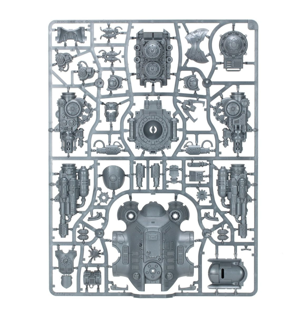 Games Workshop Knight Dominus unpainted plastic sprue, frame 2 of 3