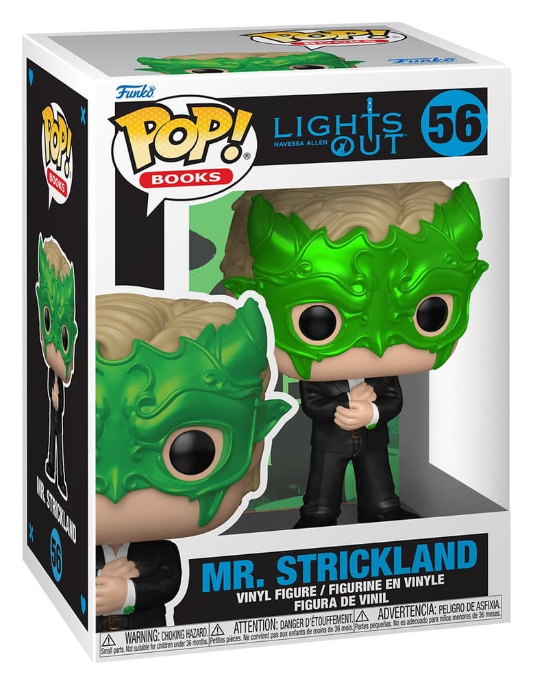 Mr. Strickland Pop! Books vinyl figure in its Lights Out window box, number 56