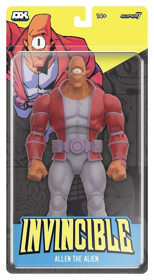Super7 Invincible Deluxe Allen the Alien figure on yellow blister card