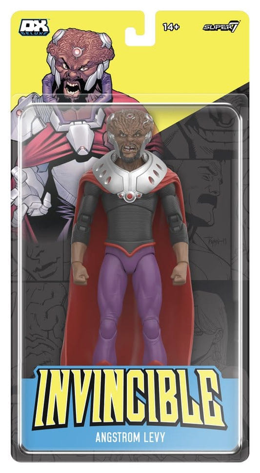Super7 Invincible Deluxe Angstrom Levy figure on yellow blister card