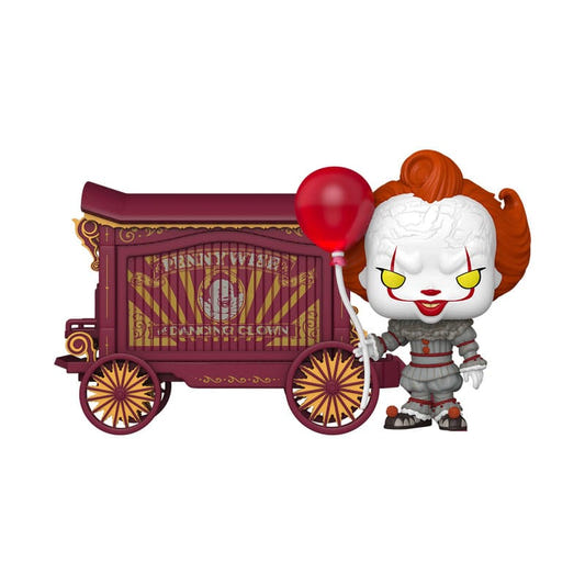 Funko Pop! Town Pennywise with red balloon beside his circus wagon, It: Welcome to Derry