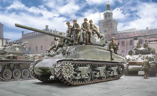 Italeri 1:35 M4A1 Sherman with 7 Infantry Figures - 6568