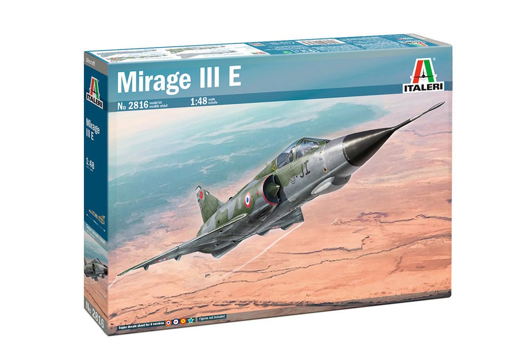 Italeri 1/48 Mirage III E jet kit, front of the box
