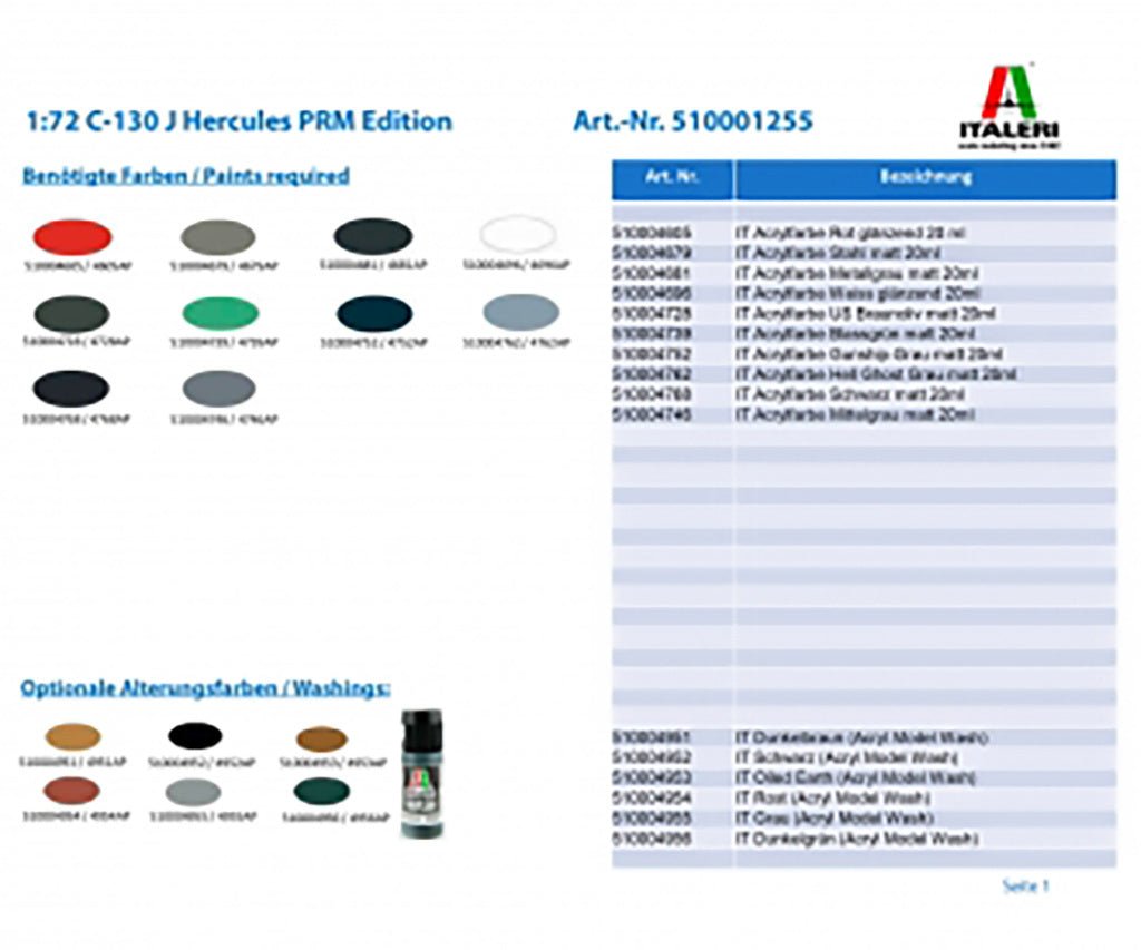 Italeri 1:72 C-130 J Hercules PRM Edition - 1255