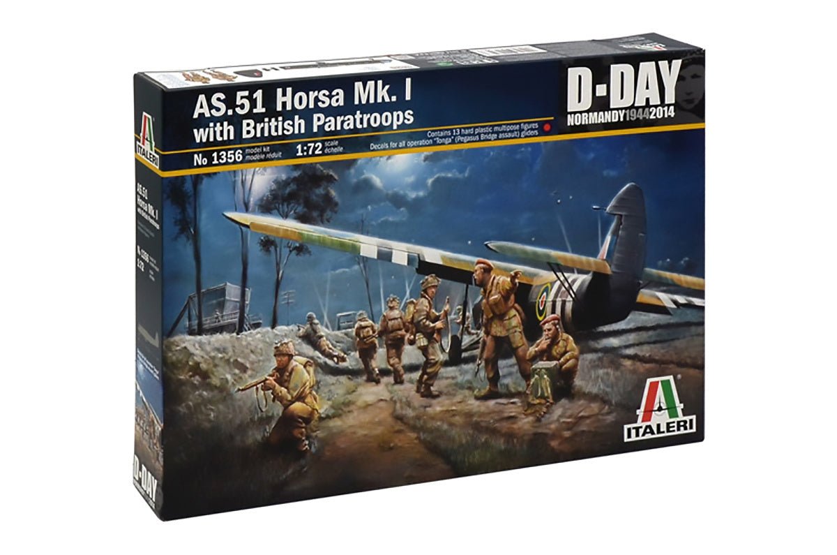 Italeri 1/72 AS.51 Horsa Mk.I with British Paratroops D-Day kit, front of the box