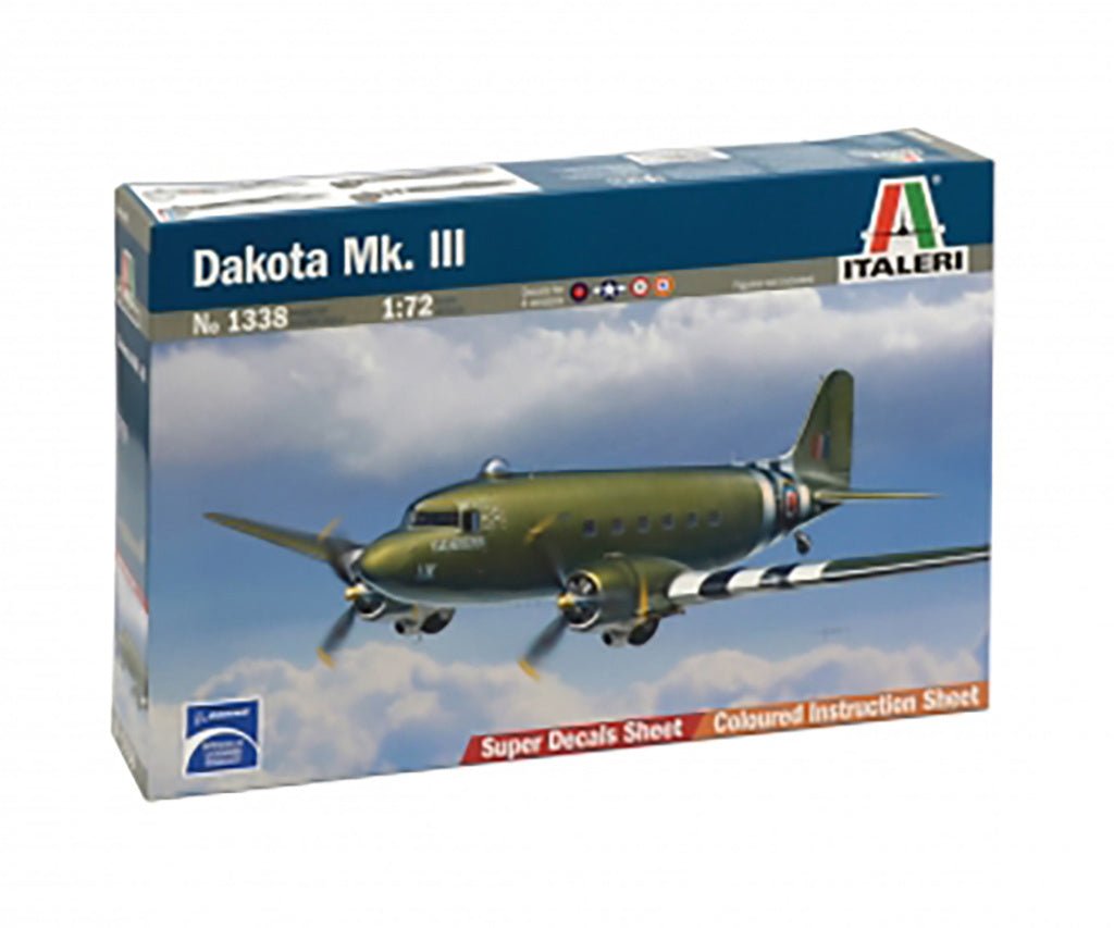 Italeri 1/72 Dakota Mk.III kit, front of the box