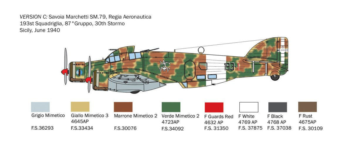 Italeri 1:72 S.M. 79 Sparviero - 1412