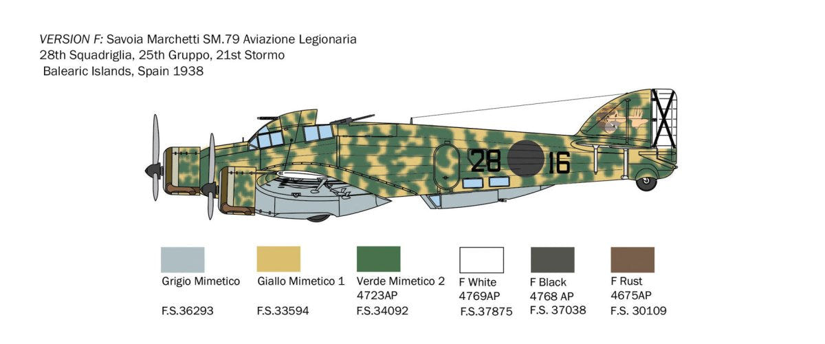 Italeri 1:72 S.M. 79 Sparviero - 1412