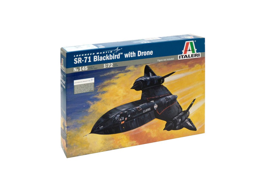 Italeri 1/72 SR-71 Blackbird with Drone kit, front of the box