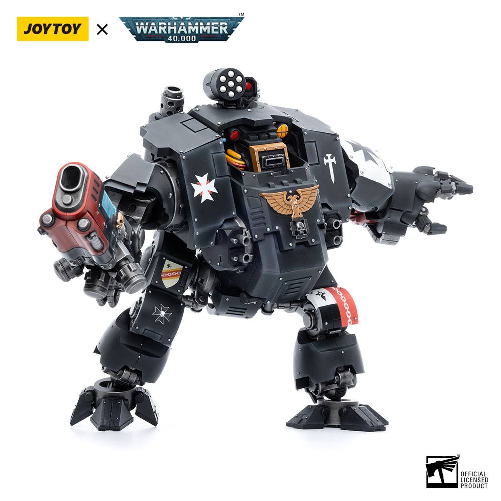 Joy Toy Redemptor Dreadnought turned left with macro plasma arm raised