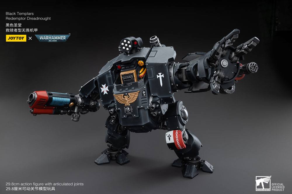 Joy Toy Redemptor Dreadnought lunging with fist forward, low angle view
