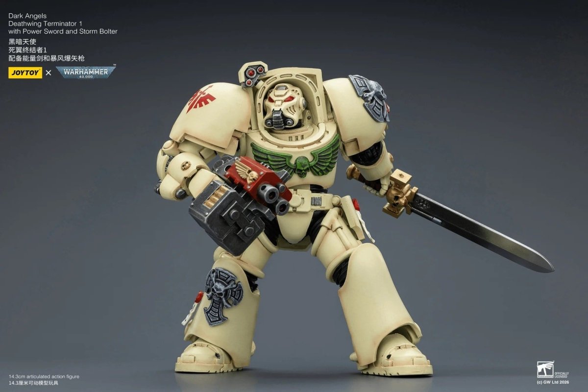 Joy Toy Warhammer 40k: Dark Angels Deathwing Terminator 1 with Power Sword and Storm Bolter 14cm - Loaded Dice